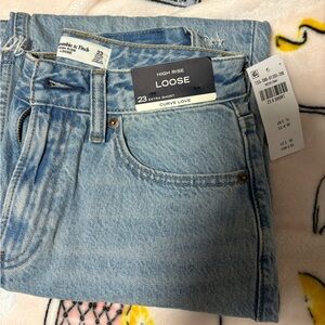 Abercrombie & Fitch Light Blue Loose Fit Jeans